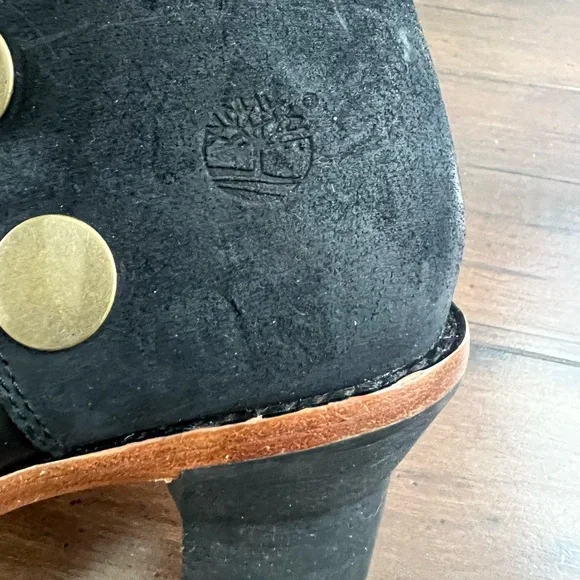 Timberland Black Leather Fur-Lined Ankle Boots - Size 7 - Picture 7 of 10